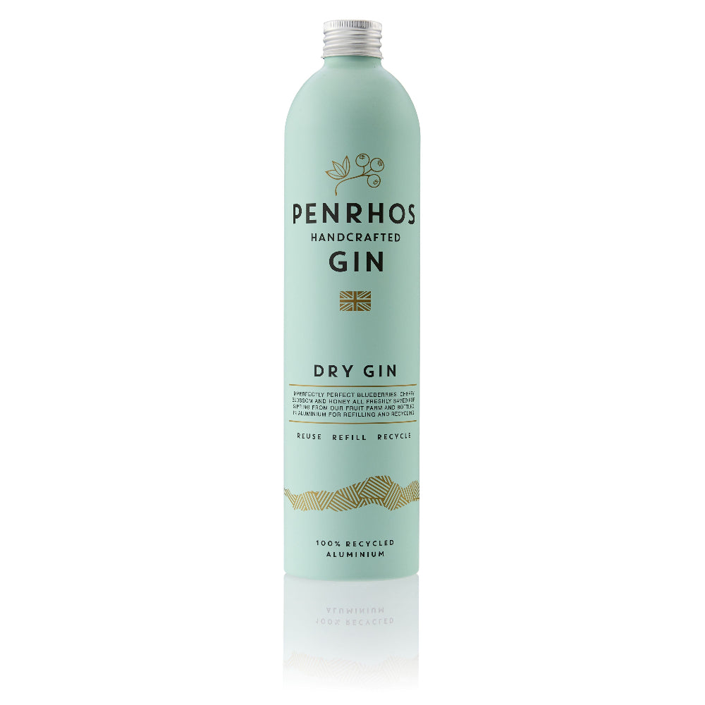 Penrhos Dry Gin bottle on a white background