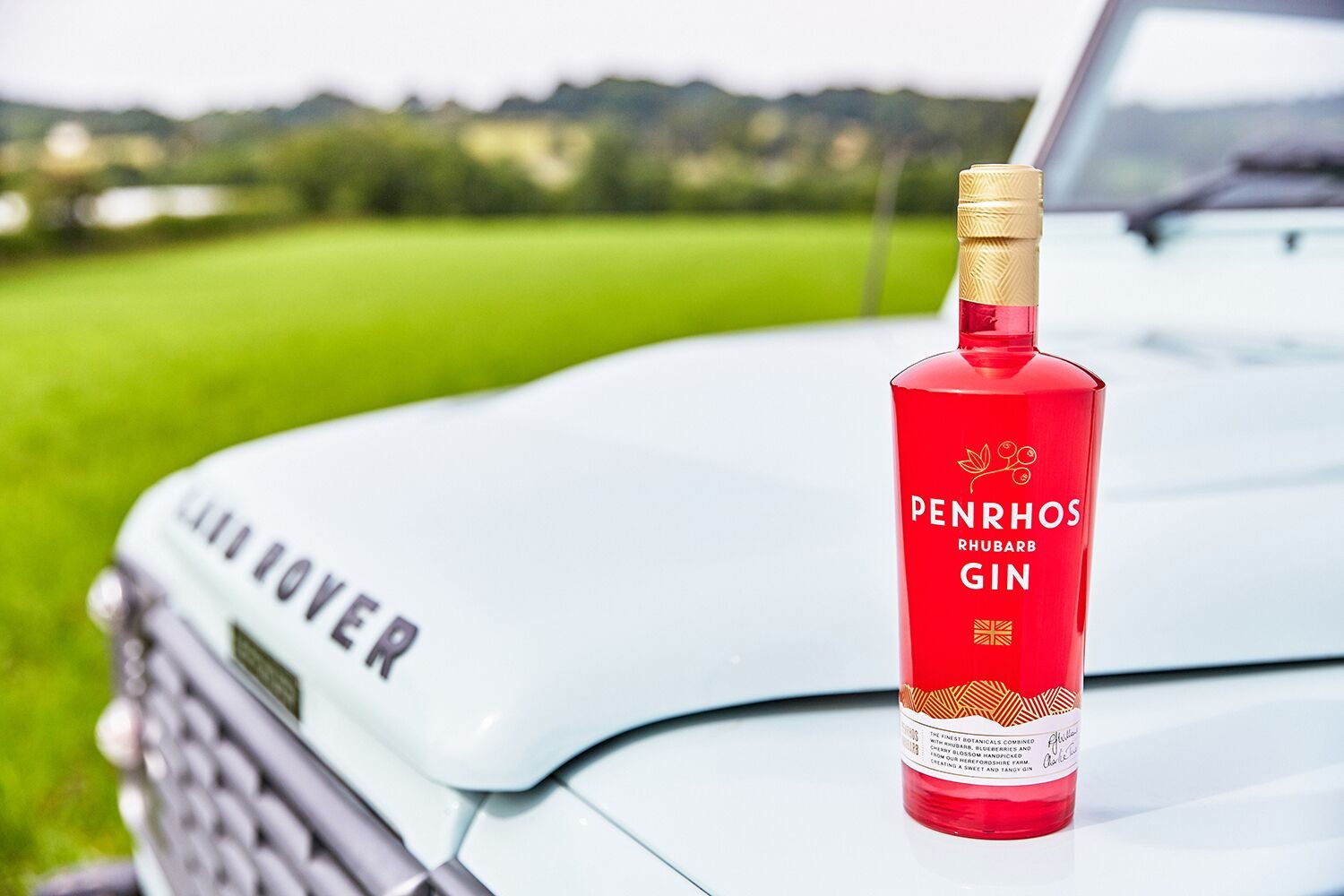 Rhubarb Gin on Land Rover