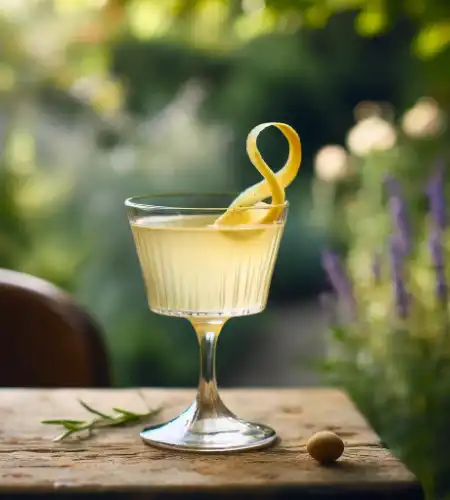 Bee's Knees Cocktail with Lemon Zest